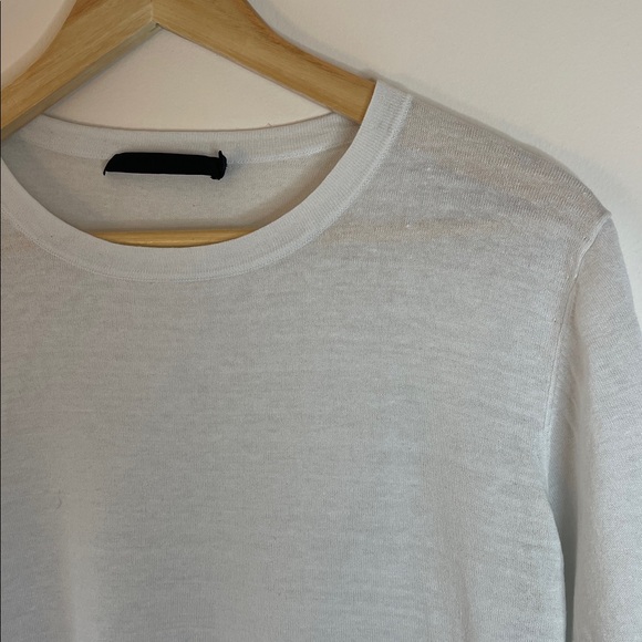 Jenni Kayne White Hemp Blend Sheer Tee Shirt Medium - Picture 2 of 6